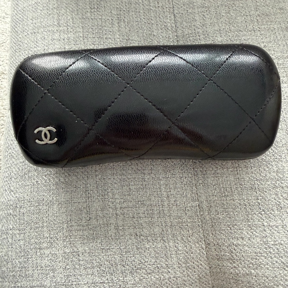 CHANEL Black Quilted Glasses Case